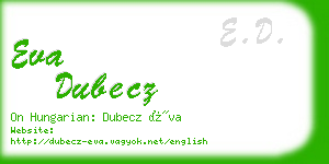 eva dubecz business card